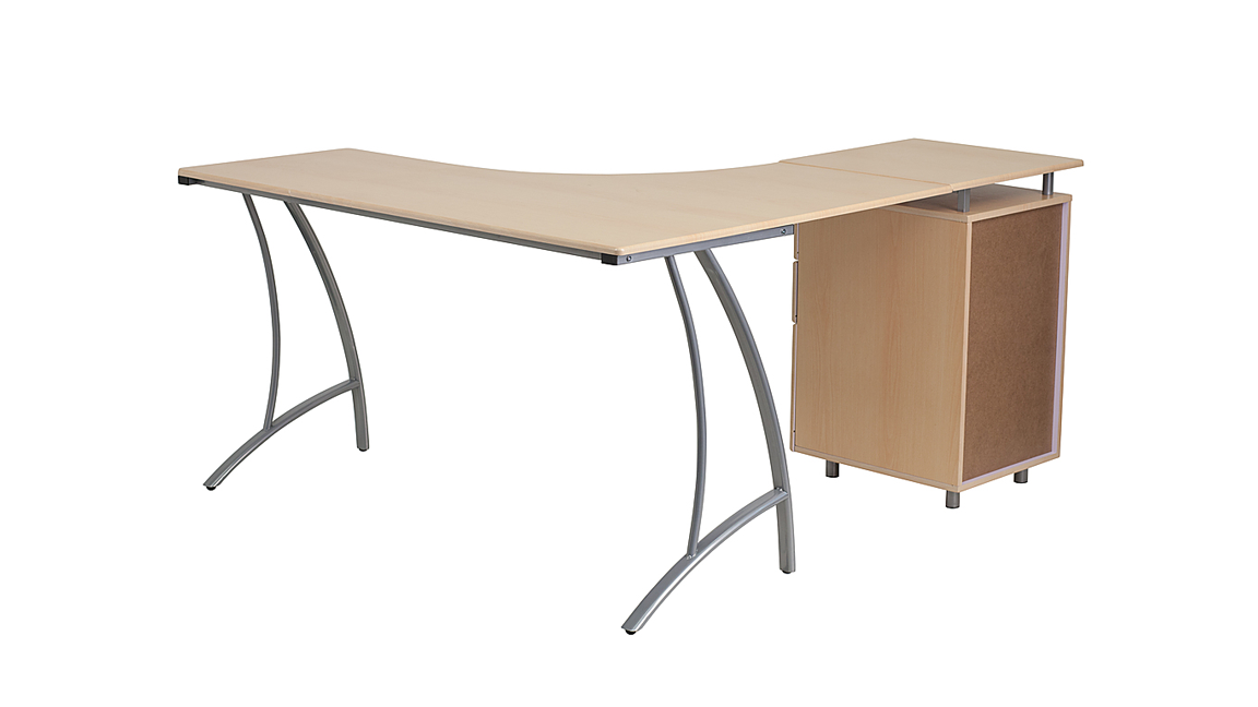 2. Flash Furniture - L Contemporary Laminate Home Office Desk - Beech